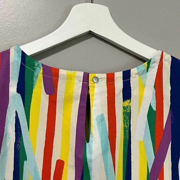 Kate Spade Saturday Sleeveless Abstract Striped Cotton Top - Picture 8 of 12